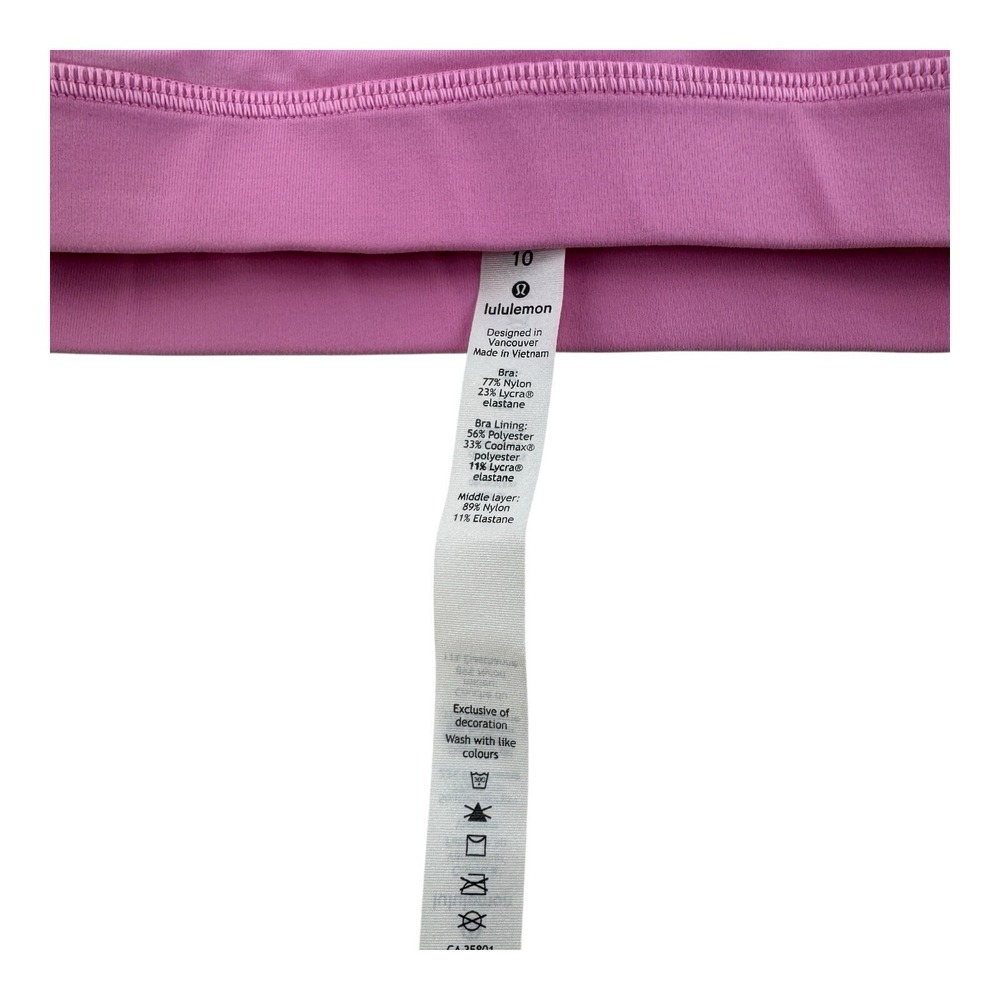 Lululemon Soulcycle NWOT Pink Nylon Elastane Strappy Skull Sports Bra Size 10 - Picture 5 of 5